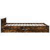 vidaXL Bed Frame Smoked Oak Engineered Wood, Steel Double Bed Frame