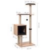vidaXL Cat Tree Brown Wood Large Removable Covers Cat Tree