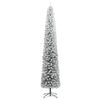 vidaXL Slim Christmas Tree Green and White PVC, Metal Slim Ornaments