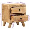 vidaXL Nightstand Rough Mango Solid Mango Wood 15.7x12.6x18.1 in