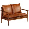 vidaXL Sofa Set Brown with natural wood finish