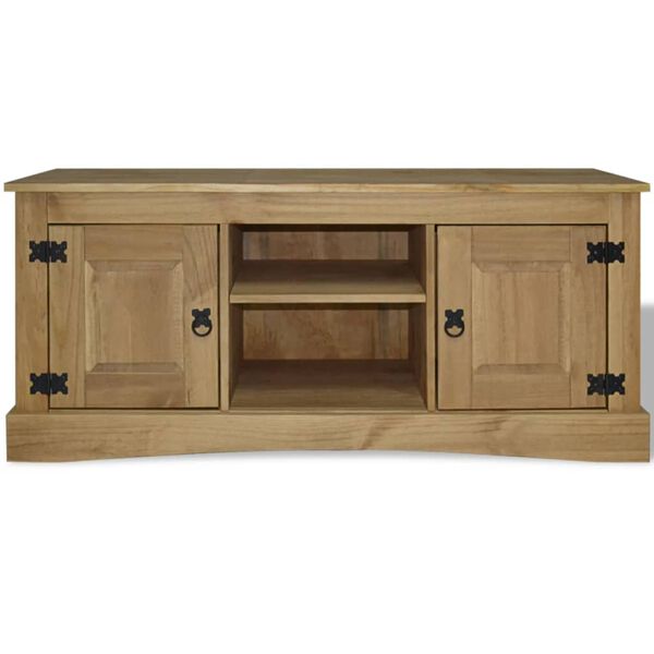 vidaXL TV Cabinet Brown Solid Pinewood 47.2 in x 15.7 in x 20.5 in