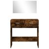 vidaXL Dressing Table Smoked Oak Engineered wood, glass 31.5 in wide