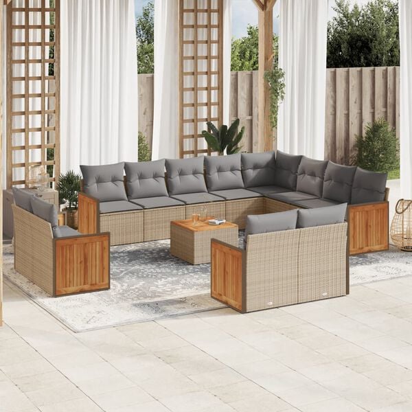 vidaXL Garden Sofa Set Beige