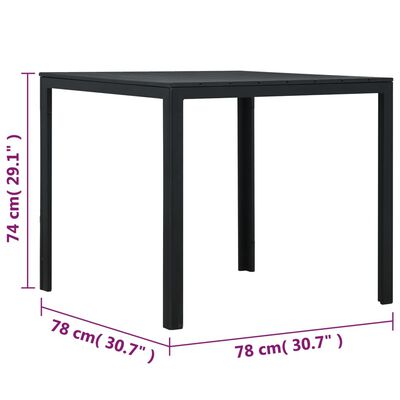 vidaXL Coffee Table Black 30.7"x30.7"x29.1" HDPE Wood Look