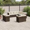 vidaXL Garden Sofa Set Brown PE rattan Medium to Large Modular