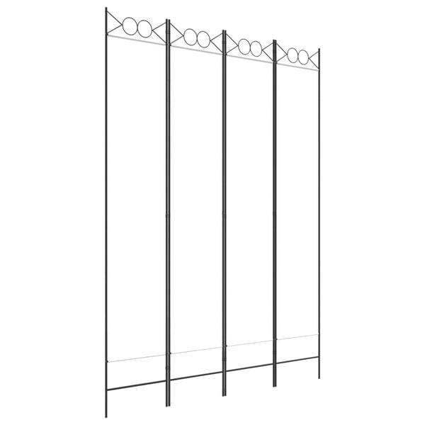 vidaXL 4-Panel Room Divider White 63"x86.6" Fabric