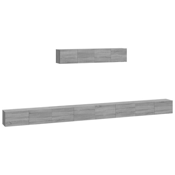 vidaXL TV Cabinet Set Set of 6 Grey sonoma Engineered wood Medium