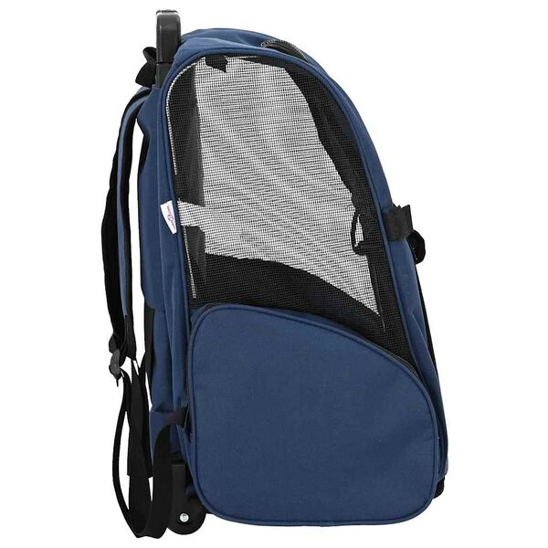 vidaXL Pet Trolley 3-in-1 Design Blue 18.9x12.6x(22.4–41.7)" Oxford Fabric