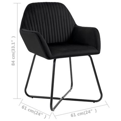 vidaXL Dining Chairs 6 pcs Black Velvet