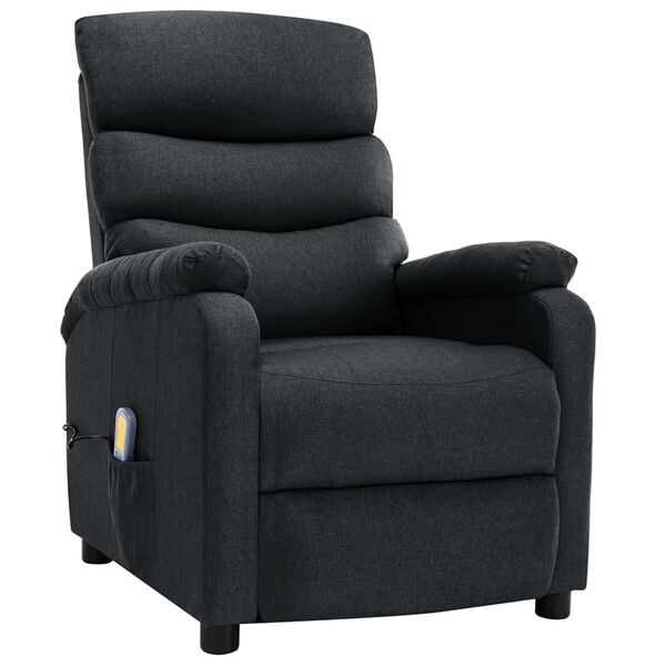 vidaXL Massage Recliner Dark Gray Fabric