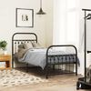 vidaXL Bed Frame Black Steel Small Single Bed Frame Rectangular
