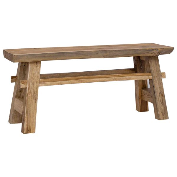 vidaXL Bench Natural Color 39.37 x 11.02 x 16.93 in Solid Teak Wood