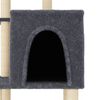 vidaXL Cat Tree Dark Grey Engineered Wood, Plush, Sisal 38.2 in Durable