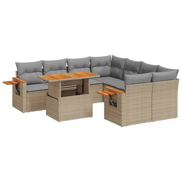vidaXL Garden Sofa Set Beige and Light Grey