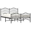 vidaXL Bed Frame Black Powder-Coated Steel Double Bed Frame