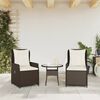 vidaXL Reclining Patio Chairs 2 pcs Brown Poly Rattan