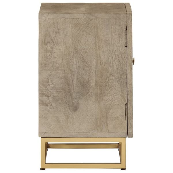 vidaXL Bedside Cabinet Natural Wood Solid mango wood and iron Standard