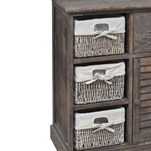 vidaXL Cabinet Brown Paulownia wood, Cotton, Polyester Small