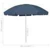 vidaXL Beach Parasol Blue Polyester Large UV-resistant materials