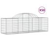 vidaXL Gabion Basket Set of 50 Silver Galvanized iron Large Durable