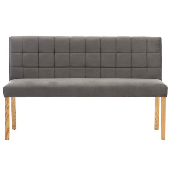 vidaXL Bench Grey Velvet 55.1 in Classic/Traditional Bench