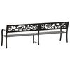 vidaXL Garden Bench Black Powder-coated steel, plastic 97 in wide