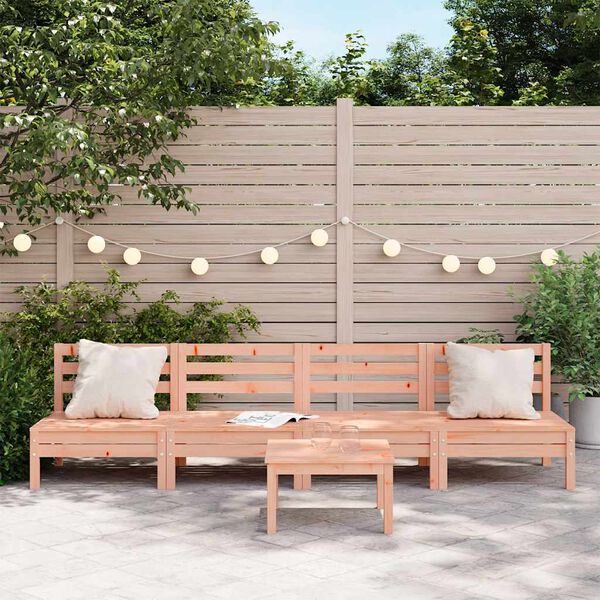 vidaXL Garden Sofa Set of 4 Natural Wood Solid Douglas Fir wood 25.0 in