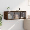 vidaXL Wall Cabinet with Glass Doors Smoked Oak 40.2"x14.6"x13.8"
