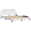 vidaXL Bed Frame "Viana" with LED without Mattress White 59.8"x79.9"