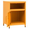 vidaXL Nightstand Set of 2 Mustard Yellow Steel 13.8x13.8x20.1 in