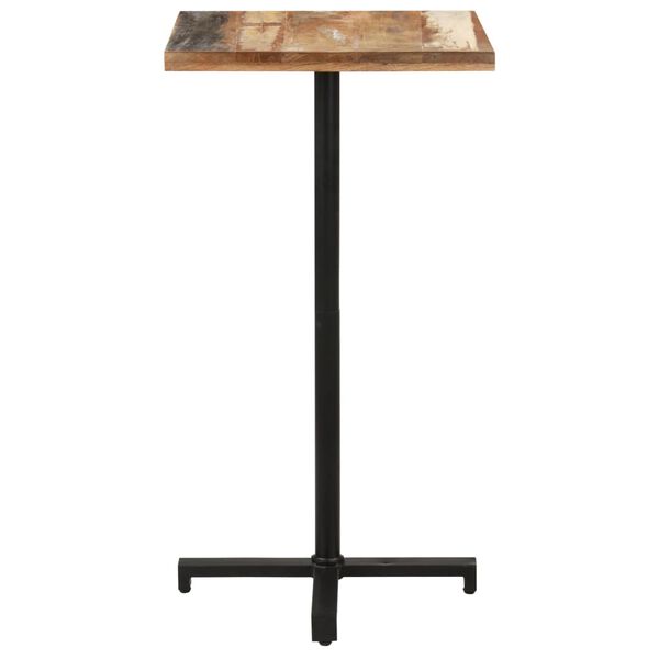 vidaXL Bistro Table Mixed colors with black base Solid reclaimed wood