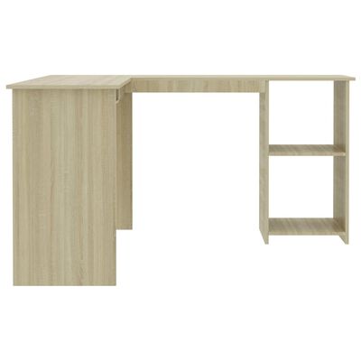 vidaXL L-Shaped Corner Desk Sonoma Oak 47.2"x55.1"x29.5" Engineered Wood