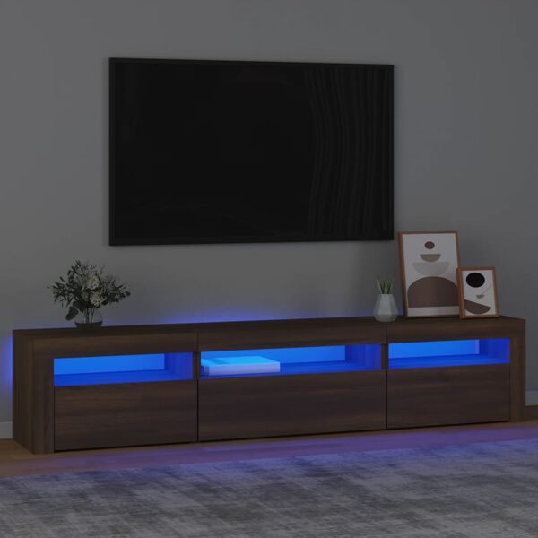 vidaXL TV Cabinet Brown Oak Engineered wood TV Cabinet Rectangular
