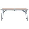 vidaXL Folding Camping Table Brown Aluminium 23.6x15.7"