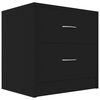 vidaXL Bedside Cabinet Set of 2 Black Engineered Wood 15.7x11.8x15.7 in
