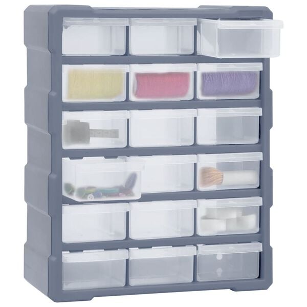 vidaXL Multi-drawer Organizer with 18 Middle Drawers 15"x6.3"x18.5"