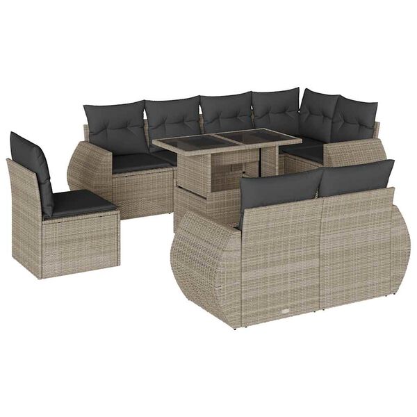 vidaXL Garden Sofa Set Light Grey