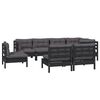 vidaXL Garden Lounge Set Black with Anthracite cushions