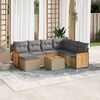 vidaXL Garden Sofa Set Beige PE rattan, powder-coated steel Large