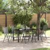 vidaXL Garden Dining Set 7 pcs Anthracite Powder-Coated Steel
