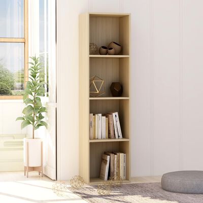 vidaXL Book Cabinet Sonoma Oak 15.7"x11.8"x59.6" Engineered Wood