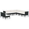 vidaXL Garden Lounge Set Black PE Rattan Large Modular