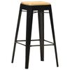 vidaXL Bar Stool Set of 4 Black and brown