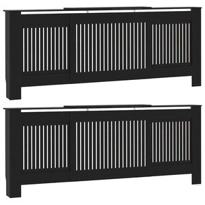 vidaXL Radiator Cover 2 pcs Black 80.71 x 8.07 x 32.09 in