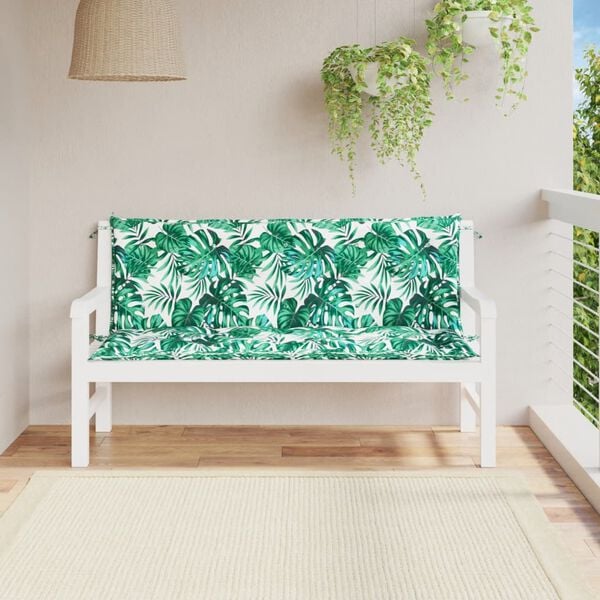 vidaXL Garden Bench Cushion Set of 2 Leaf pattern Oxford fabric