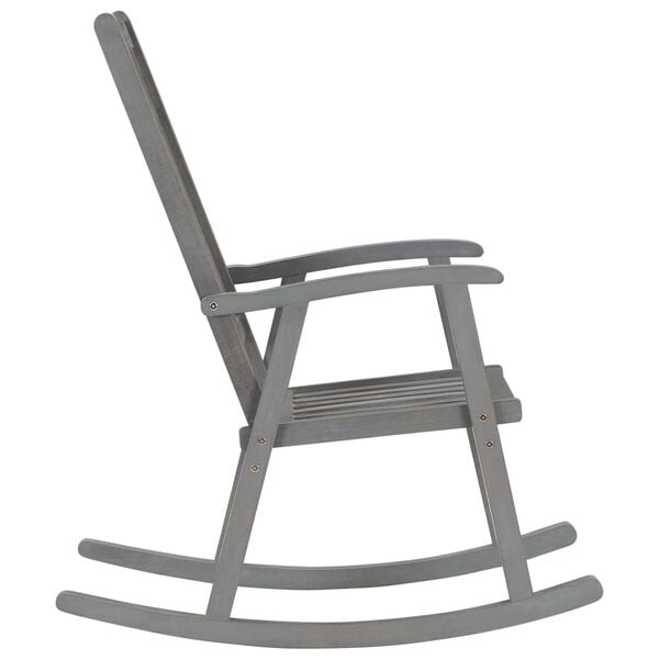 vidaXL Wooden Rocking Chair Grey Solid Acacia wood Large Rocking Chair