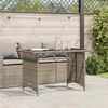 vidaXL Garden Table Grey PE rattan, powder-coated steel, tempered glass