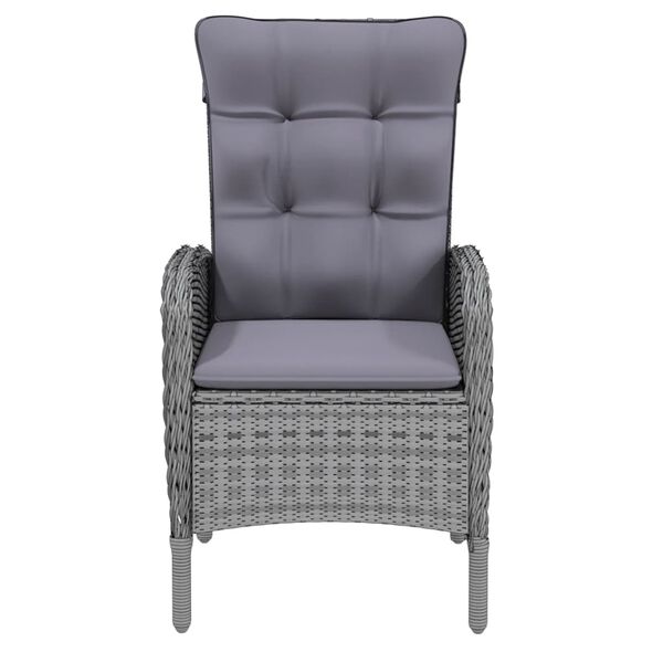 vidaXL Garden Dining Set Grey Poly Rattan Medium Garden Dining Set