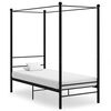 vidaXL Bed Frame Black Powder-coated metal Twin Durable Bed Frame